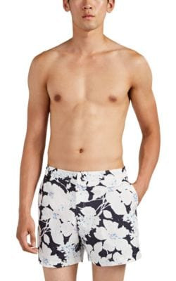 Oversized-Floral Swim Trunks