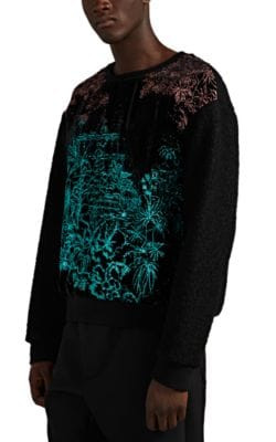 Glitter-Embellished Velour & BouclÃ© Sweatshirt