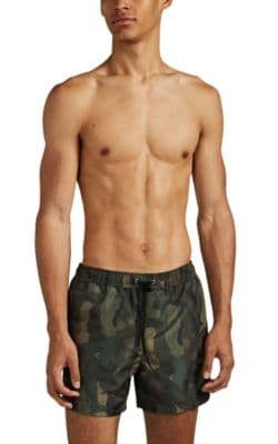 Camouflage Drawstring Swim Trunks