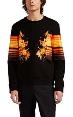 Striped Flame-Graphic Cotton Sweatshirt