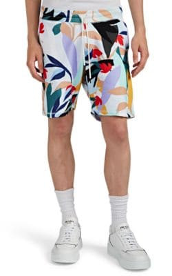 Geometric Cotton French Terry Shorts