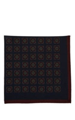 Medallion-Print Wool Pocket Square 4