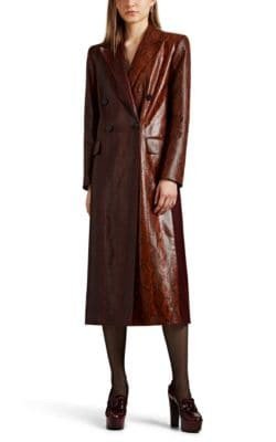 Python-Stamped Leather Coat