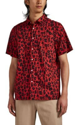 Leopard-Print Cotton Camp Shirt