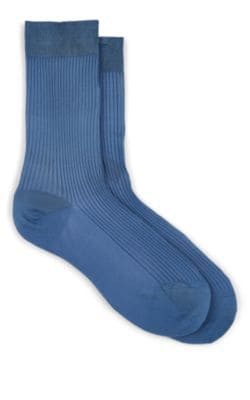 Rib-Knit Silk Mid-Calf Socks