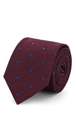 Dot-Pattern Silk-Wool Faille Necktie