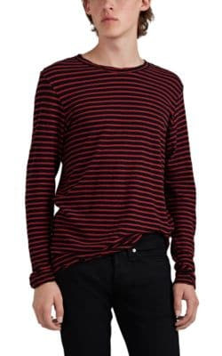"Sinister" Striped Linen-Cotton T-Shirt