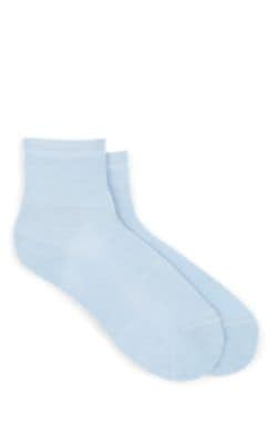 Rib-Knit Silk-Blend Ankle Socks
