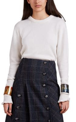 Button-Shoulder Cashmere Sweater