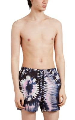 Shibori-Pattern Swim Trunks