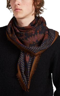 Baroque-Print Wool Scarf