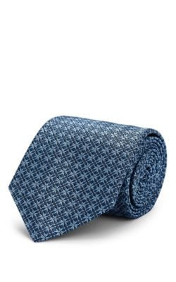 Geometric-Motif Silk Jacquard Necktie