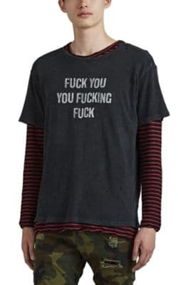 Distressed Cotton Jersey T-Shirt