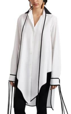 Pointed-Hem Cotton Shirt