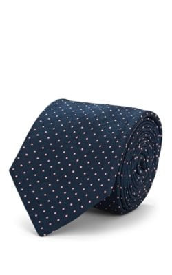 Dot-Print Silk Faille Necktie