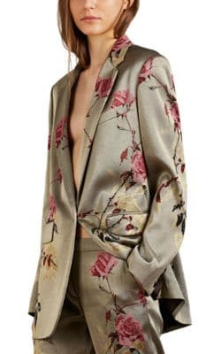Rose-Pattern LamÃ© Blazer