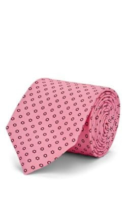 Floral-Dot Silk Faille Necktie