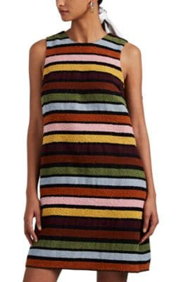 Striped BouclÃ© A-Line Shift Dress