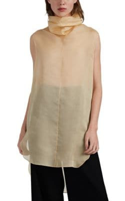 Mora Silk Organza Cowlneck Top