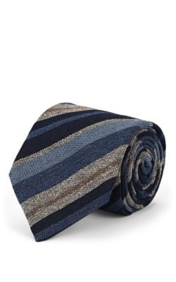 Striped Wool-Silk Tweed Necktie