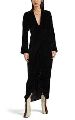 Nadja Velvet Long-Sleeve Dress