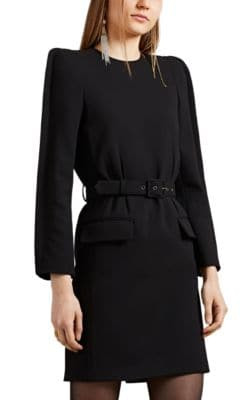 Crepe Belted Shift Dress