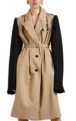 Deconstructed Twill Trench Coat