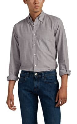 Micro-Houndstooth Cotton Shirt