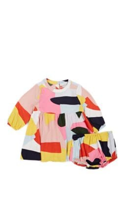 Infants' Colorblocked Twill Dress & Bloomers