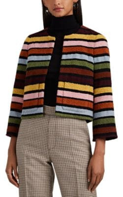 Striped BouclÃ© Crop Jacket