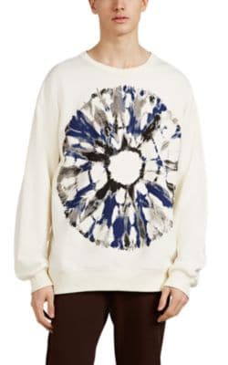 Shibori-Pattern Oversized Crewneck Sweatshirt