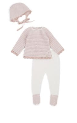 Infants' Striped Wool-Cotton 3-Piece Set