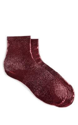 Metallic Silk-Blend Ankle Socks