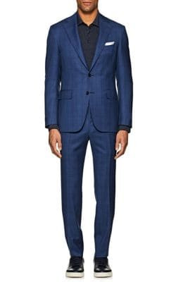 Capri Plaid Wool Two-Button Suit 1