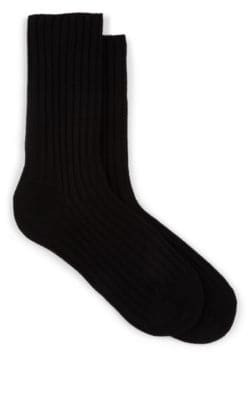 Rib-Knit Cashmere Mid-Calf Socks 1