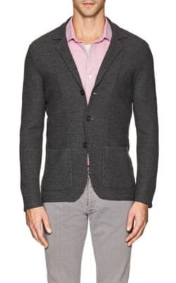 Honeycomb-Knit Wool Cardigan 1