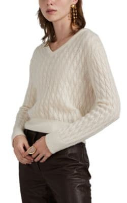 Rozanne Cable-Knit Cashmere-Silk Sweater