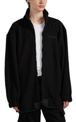 Pirate-Embroidered Oversized Fleece Jacket
