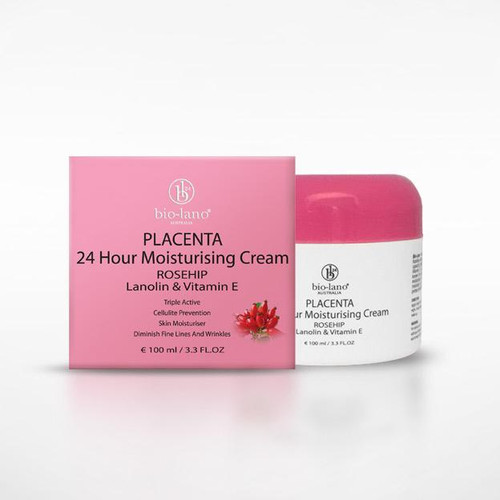 Bio-Lano Placenta 24 Hour Moisturising Cream Rosehip Lanolin & Vitamin E