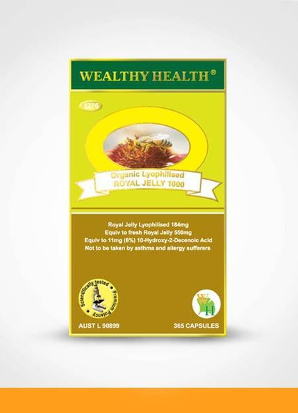 WEALTHY HEALTH Organic Lyophilised ROYAL JELLY 365 Capsules