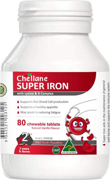 Chellane Super Iron 80 Chewable Tablets