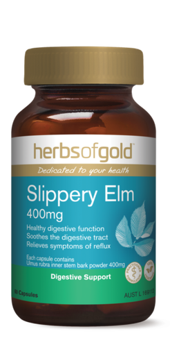 Herbs of Gold Slippery Elm 400mg 60 Capsules - Care Vitamins Online