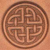 Round Celtic stamps impression close up. 