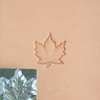 Maple leaf leather stamp with its impression.