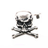 Skull and Crossbones Nickel Plated 1.25" Concho with screw