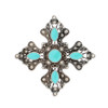 Turquoise and Antique Silver Flower Concho 1-1/4" 7213-03