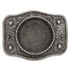 Roped Silver Dollar Leather Belt Buckle