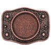 Roped Silver Dollar Metal Belt Buckle Antique Copper