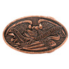 Bear Arms trophy buckle antique copper front.