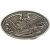 Bear Arms trophy buckle antique nickel front.